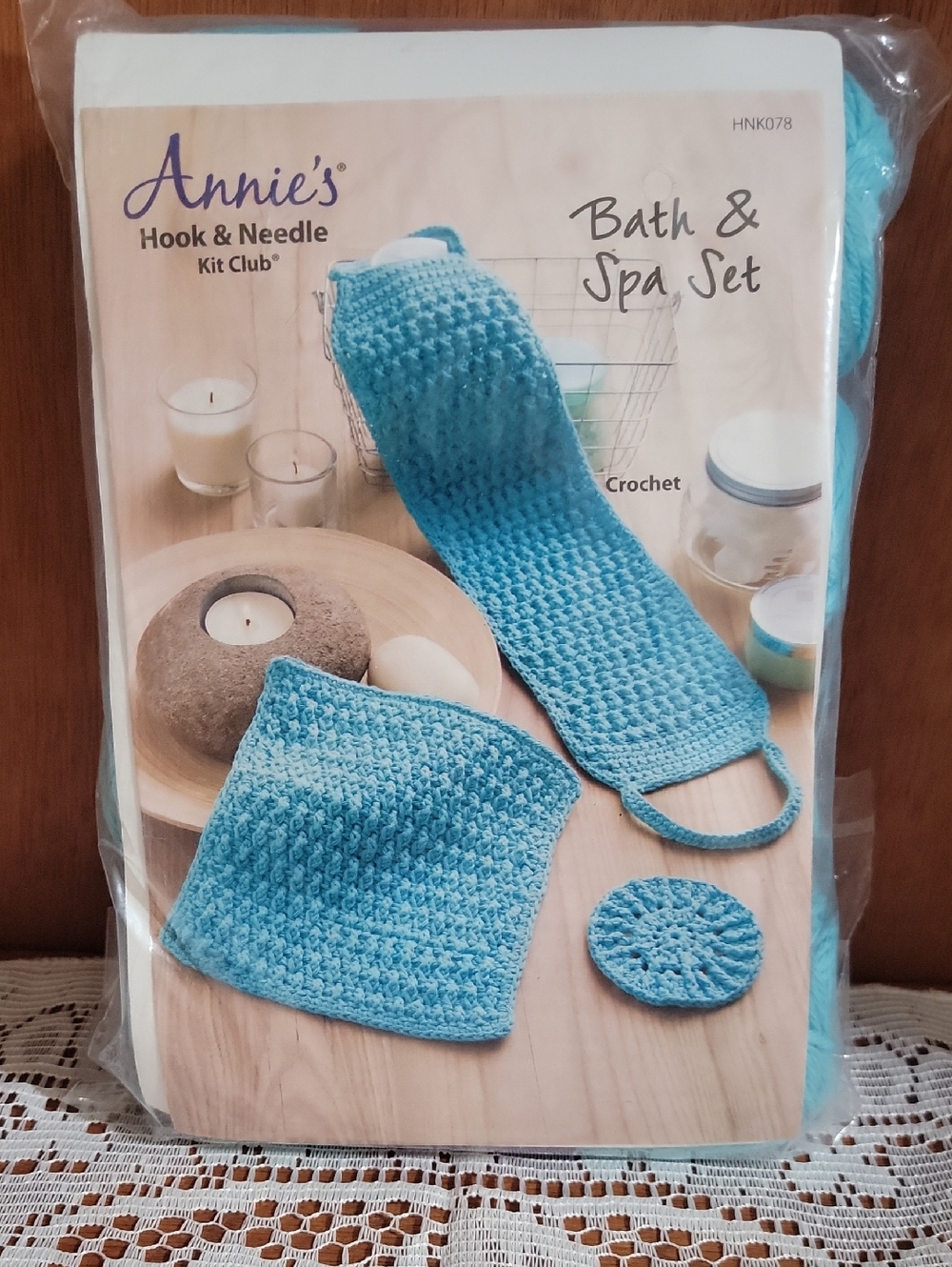Annie's Bath & Spa Crochet Set - Aqua Blue